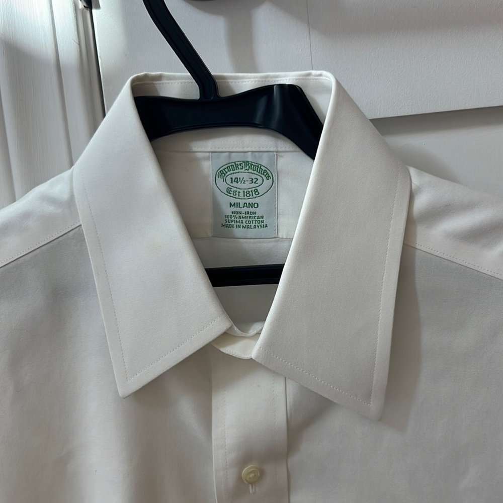Brooks Brothers White Dress Shirt Milano 14 1/12 - 32 Men’s longsleeve